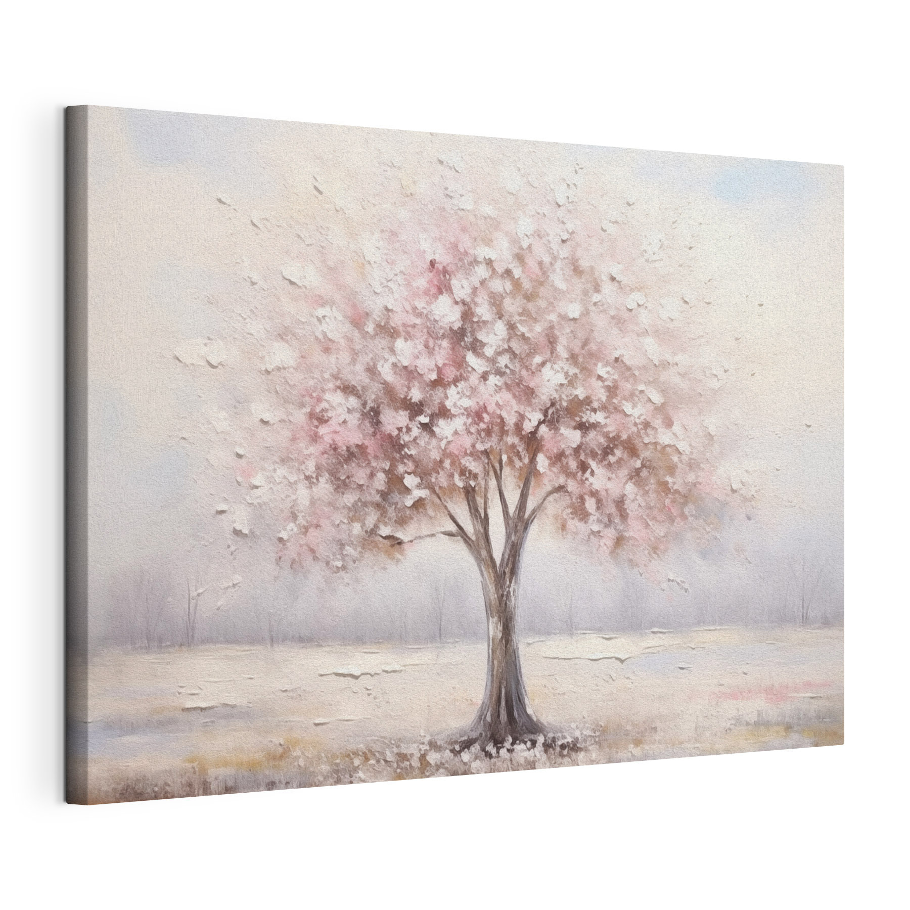 Painting of a tree with pink flowers Painting of a tree with pink flowers
