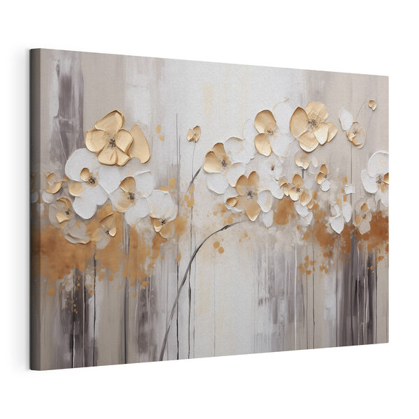 Gemälde mit Blumen an einer Wand Wandbilder Gemälde mit Blumen an einer Wand