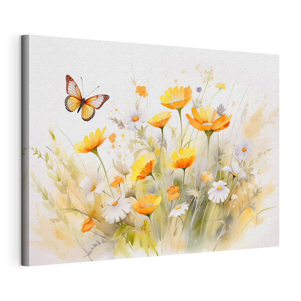 Wandbilder Schmetterling fliegt über eine gelbe und weiße Blumen (Artikelnummer: s42714) Wandbilder Wandbilder Schmetterling fliegt über eine gelbe und weiße Blumen (Artikelnummer: s42714)