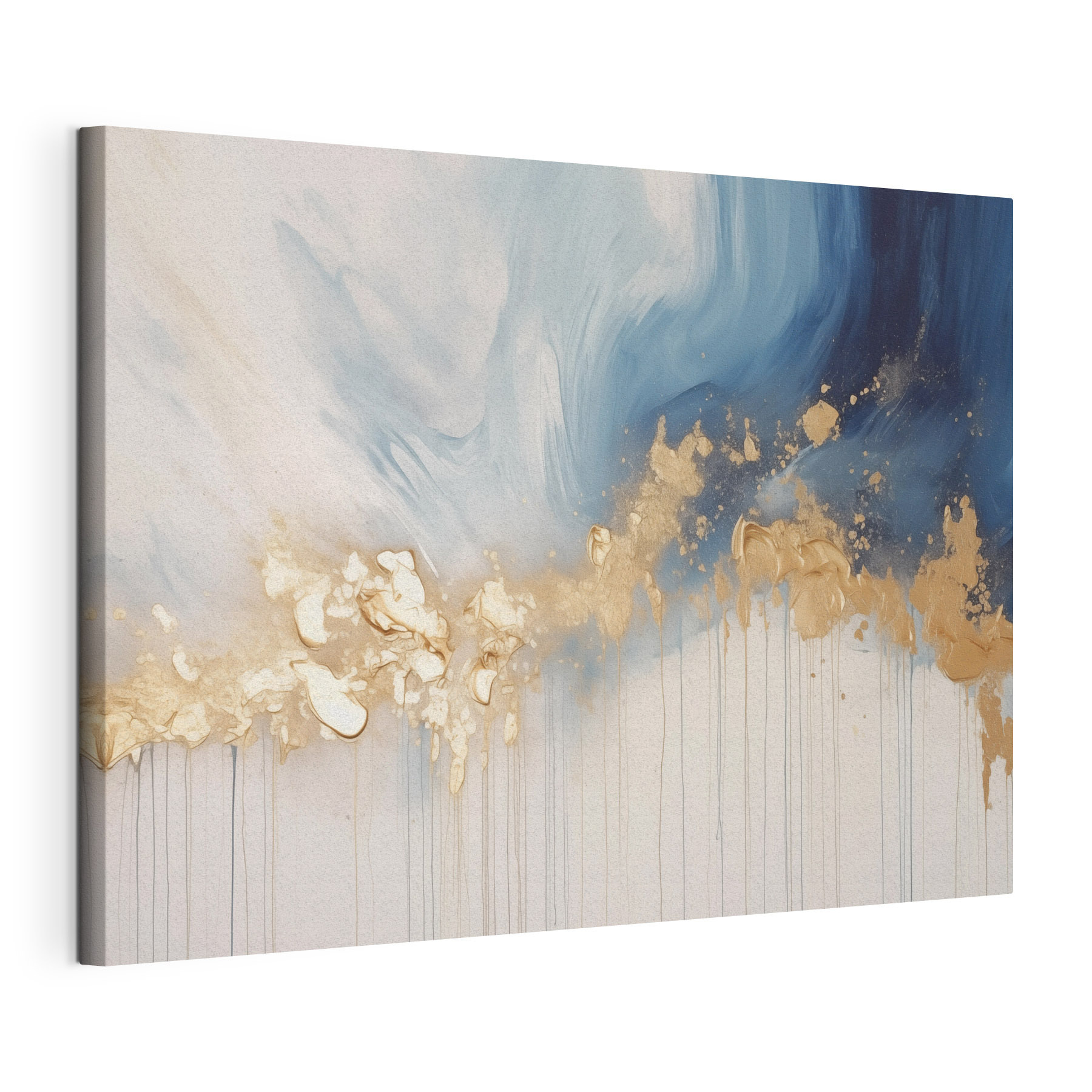 Abstract waves of blue and cream
