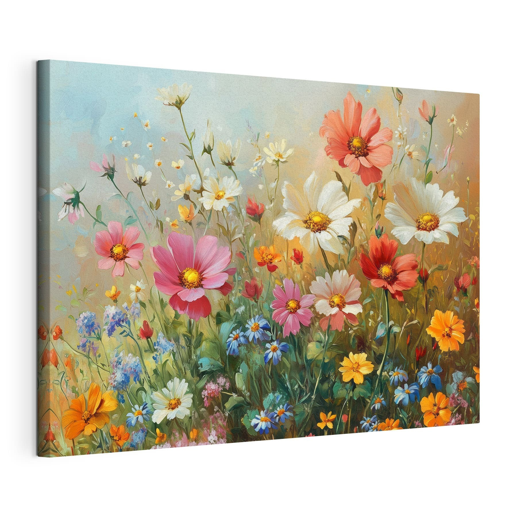 Painting of flowers in a field