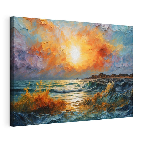 Wandbilder Gemälde eines Sonnenuntergangs über einer Wasserfläche (Artikelnummer: s42920) Wandbilder Wandbilder Gemälde eines Sonnenuntergangs über einer Wasserfläche (Artikelnummer: s42920)