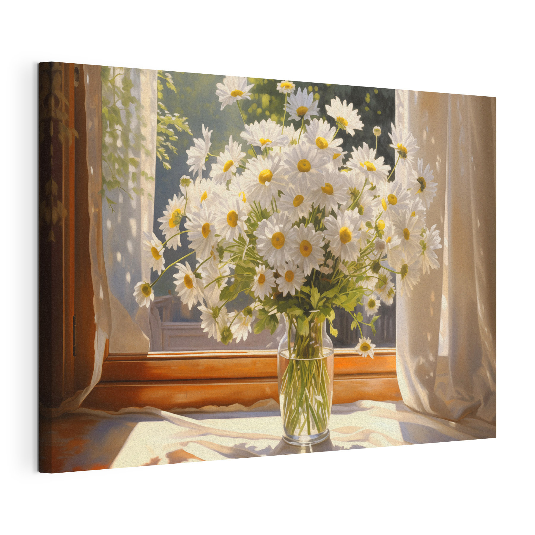 Bouquet of daisies in a glass vase