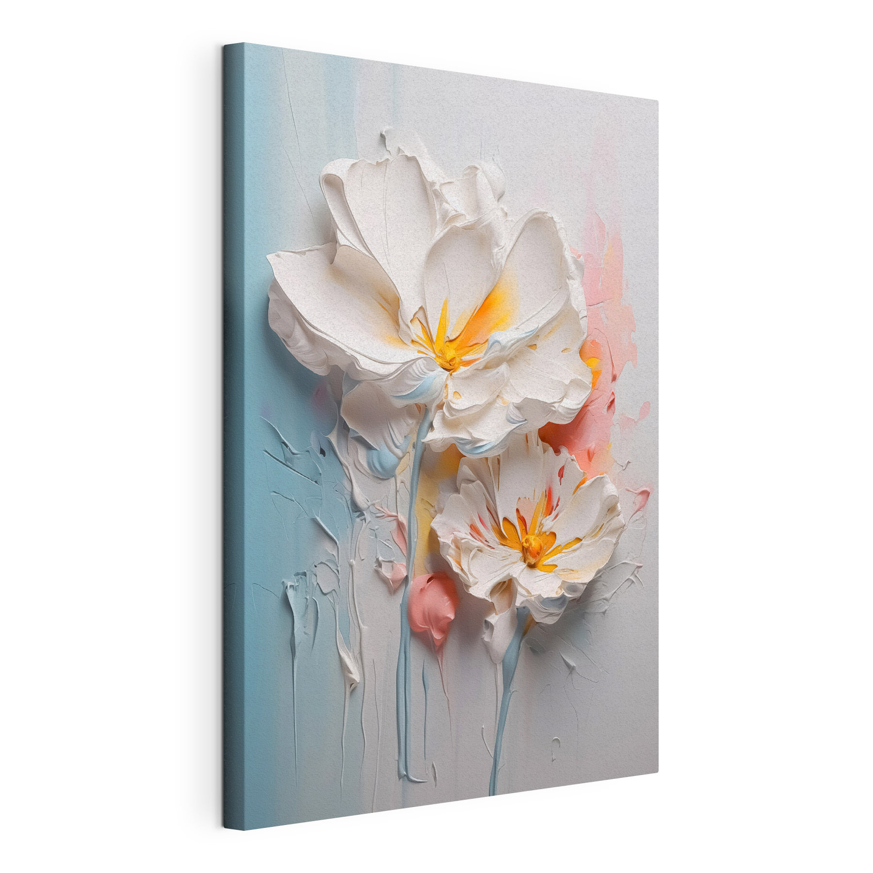 Painting of flowers on a wall Painting of flowers on a wall