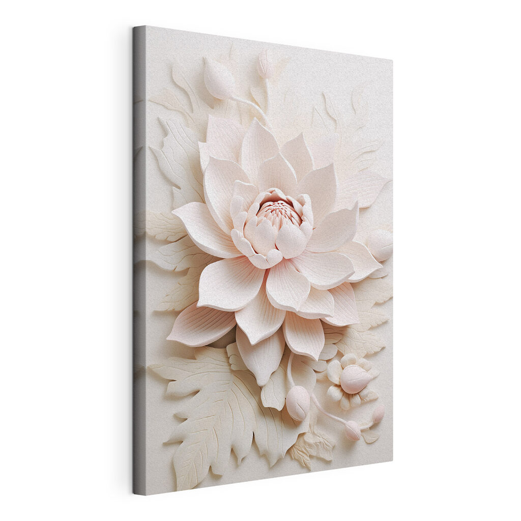 White flower with leaves