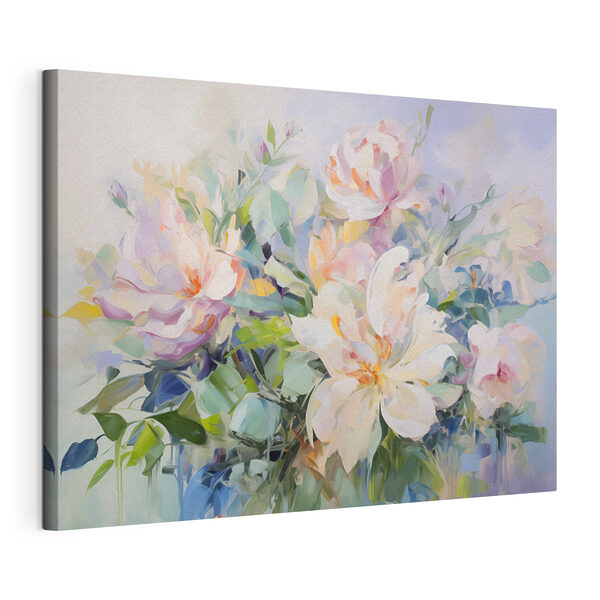Wandbilder Wandbilder Gemälde mit Blumen auf blauem Hintergrund (Artikelnummer: s43390)