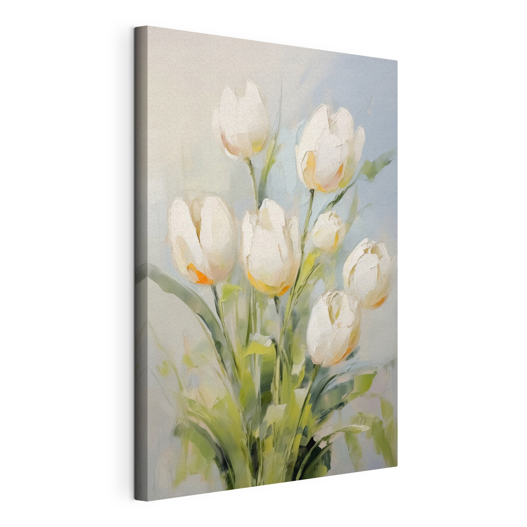 Painting of white tulips Painting of white tulips
