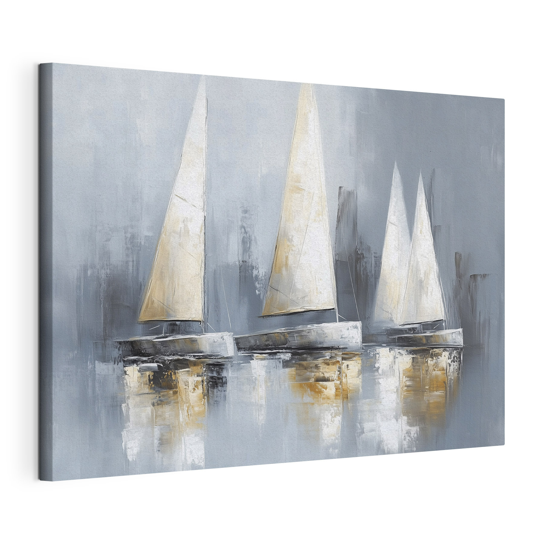 Painting of sailboats on water Painting of sailboats on water