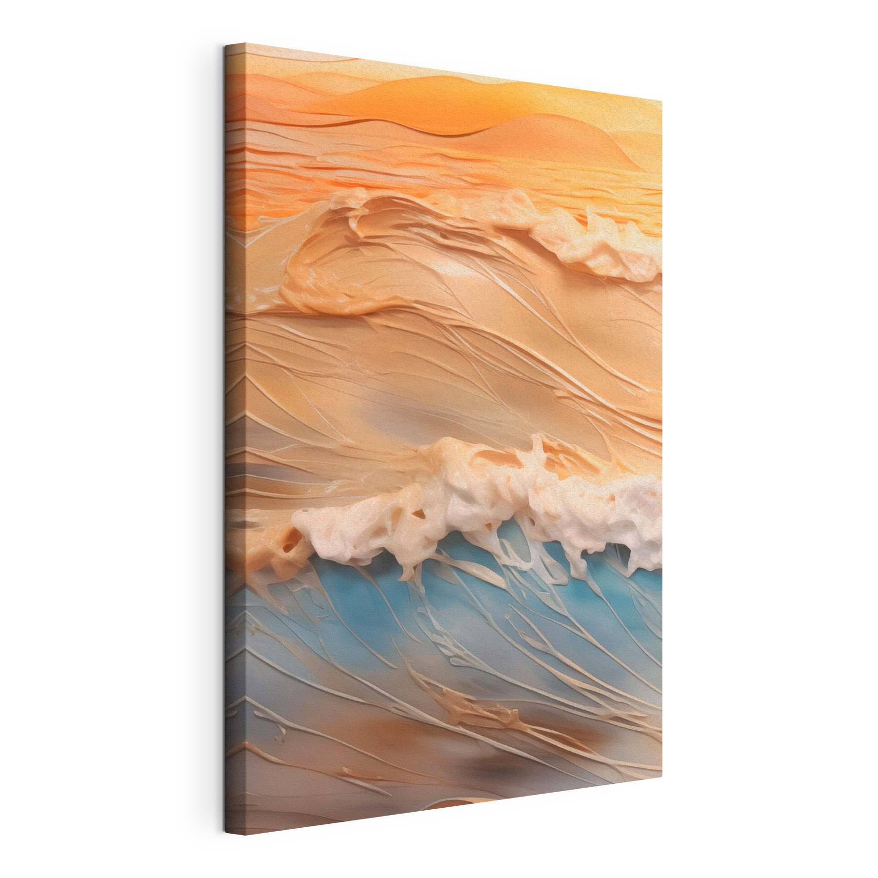 Sunset over a tranquil ocean wave Sunset over a tranquil ocean wave