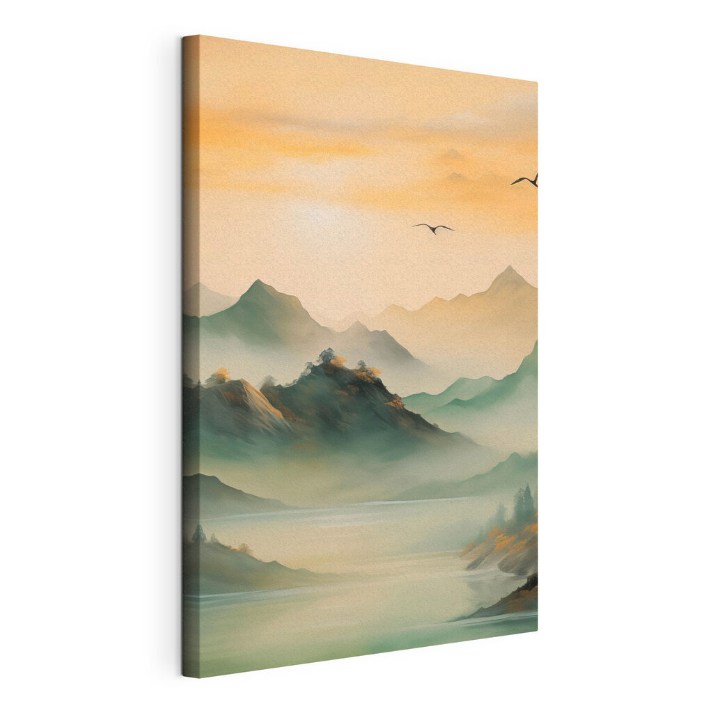 Birds flying over mountains Birds flying over mountains