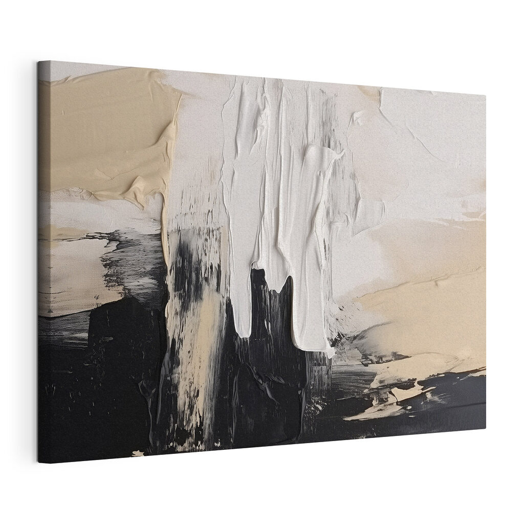 White and black paint on a white surface