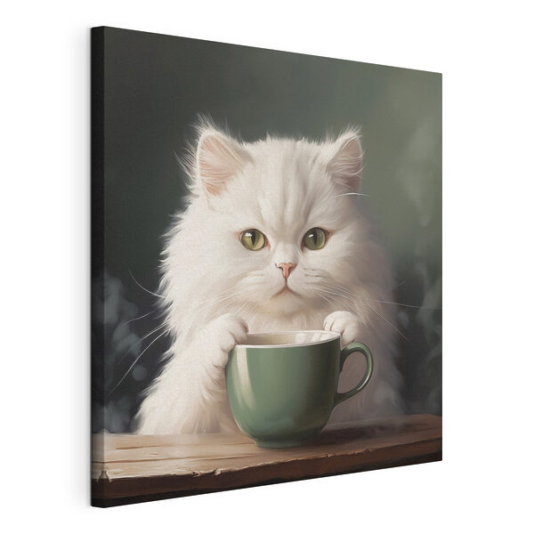 Wandbilder Katze hält eine Tasse (Artikelnummer: s44032) Wandbilder Wandbilder Katze hält eine Tasse (Artikelnummer: s44032)