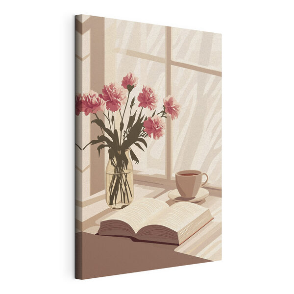 Wandbilder Buch und eine Vase mit Blumen (Artikelnummer: s44012) Wandbilder Wandbilder Buch und eine Vase mit Blumen (Artikelnummer: s44012)