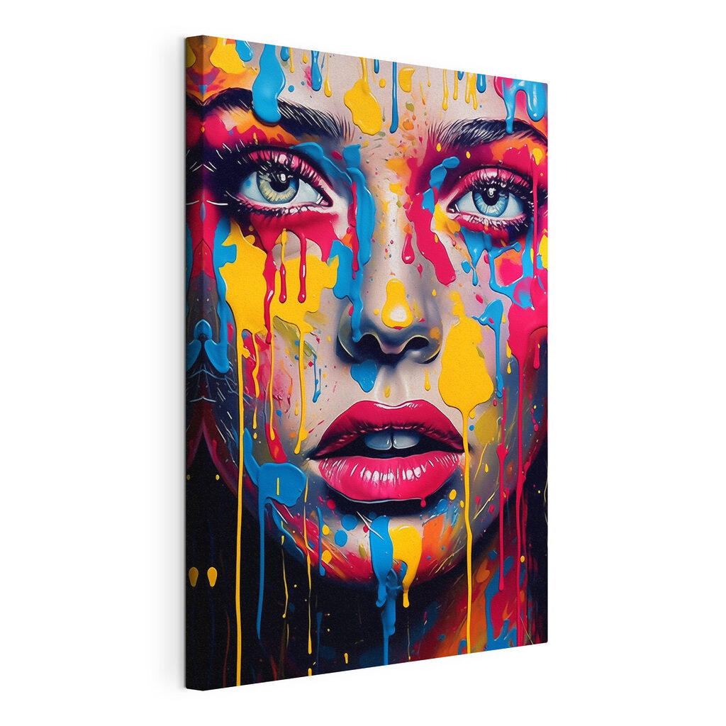 Woman with paint on her face