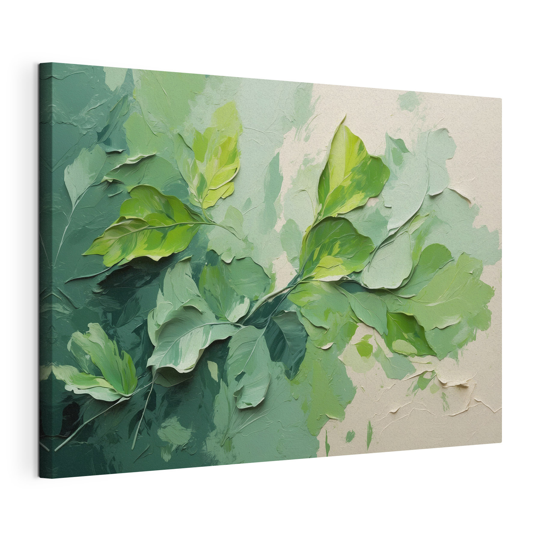 Painting of leaves on a wall