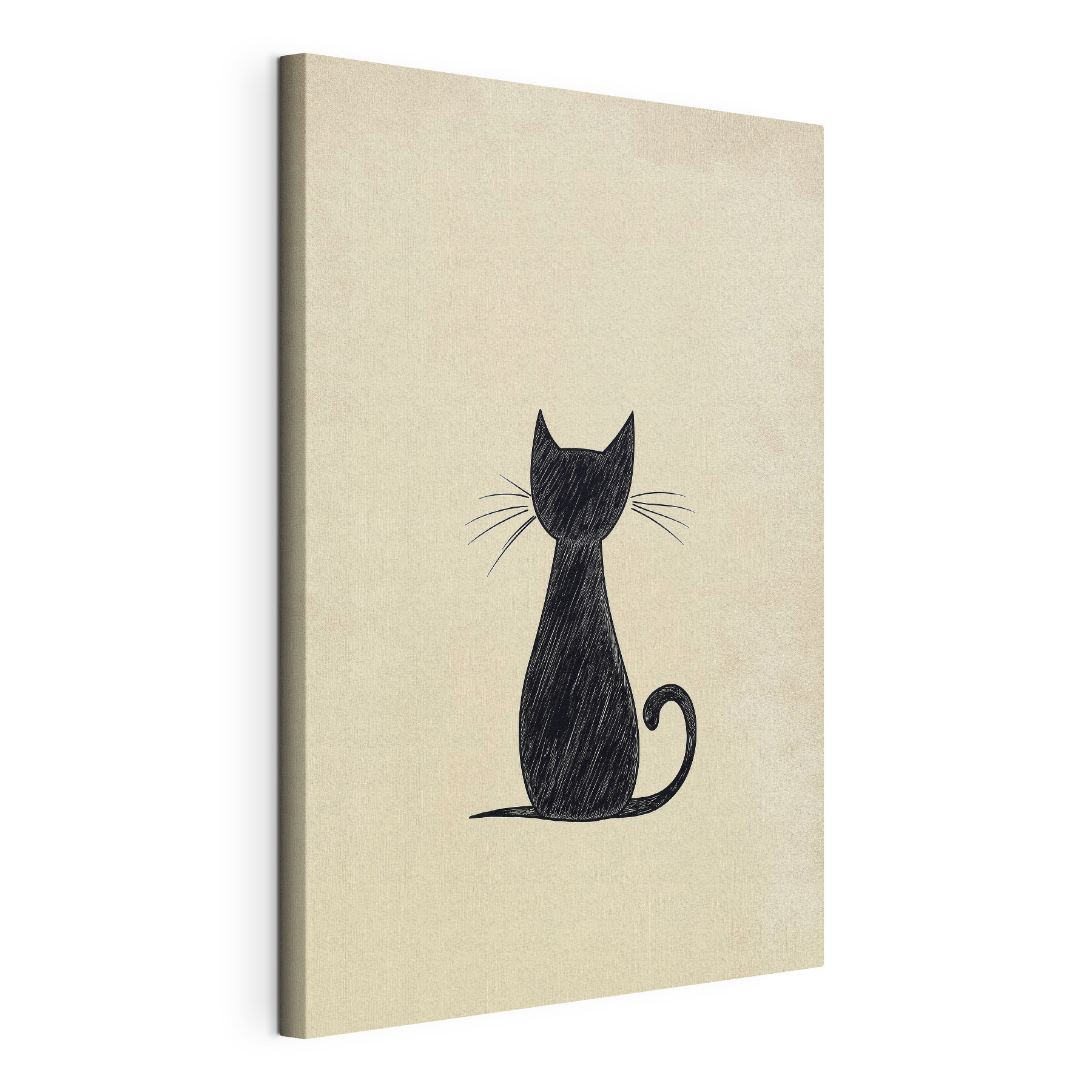 Black cat with whiskers