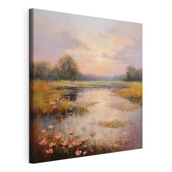 Wandbilder Gemälde eines Sees mit Blumen (Artikelnummer: s44044) Wandbilder Wandbilder Gemälde eines Sees mit Blumen (Artikelnummer: s44044)