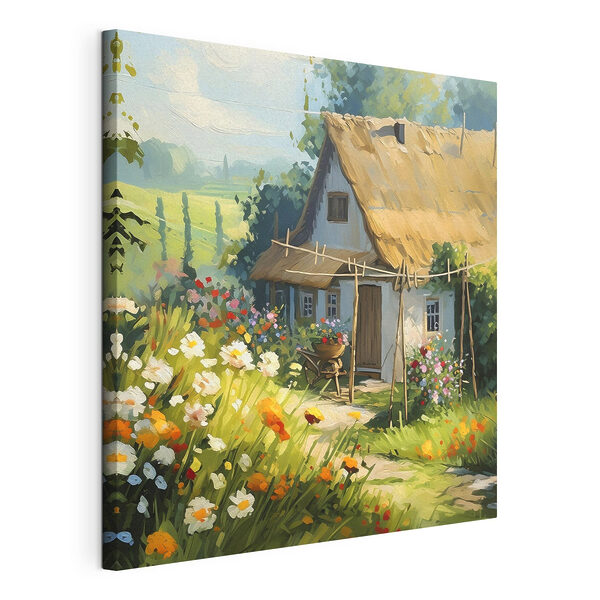 Wandbilder Ein Gemälde eines Hauses mit Blumen und Pflanzen (Artikelnummer: s38491) Wandbilder Wandbilder Ein Gemälde eines Hauses mit Blumen und Pflanzen (Artikelnummer: s38491)