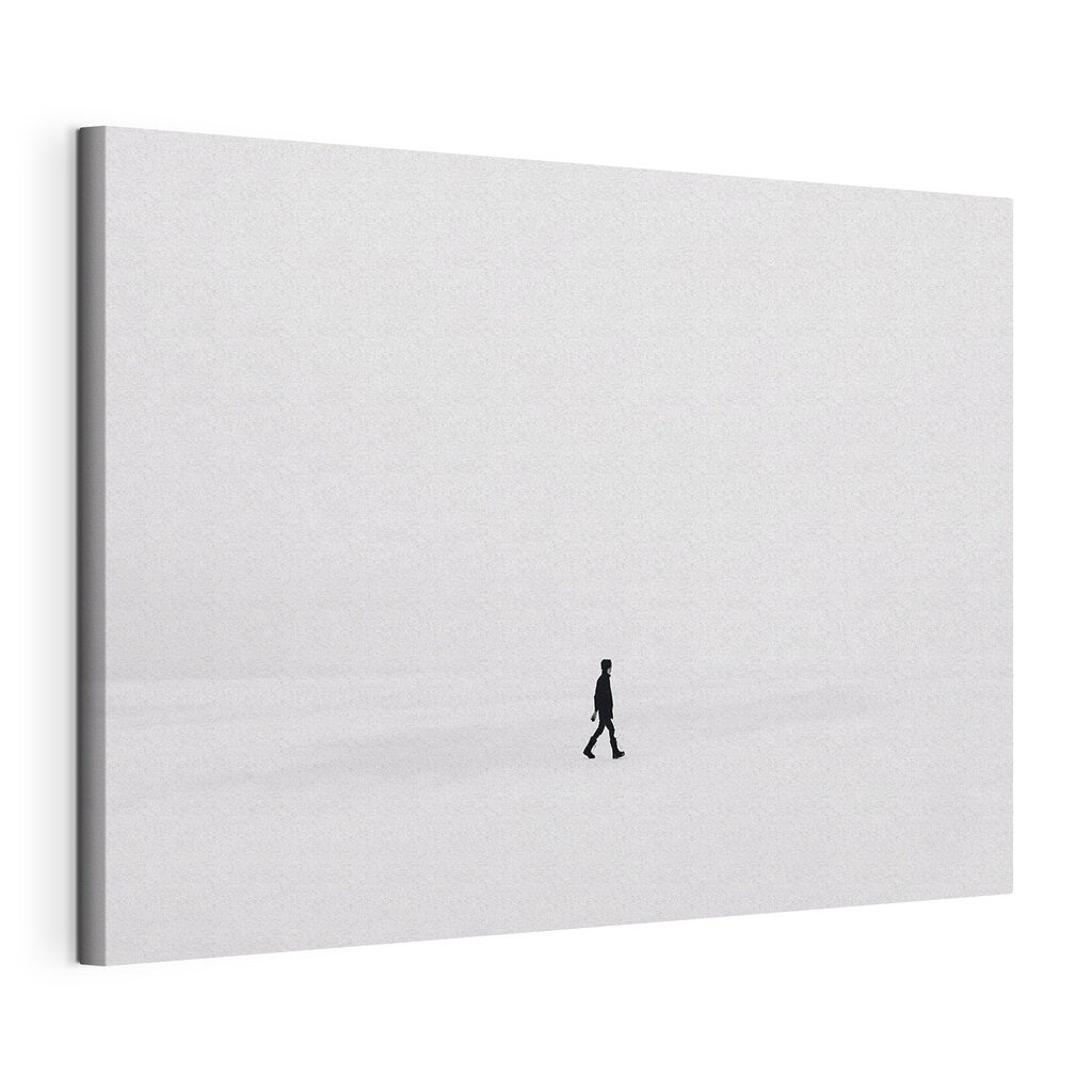 Person walking in the snow