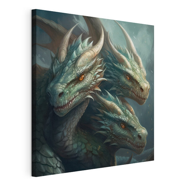 Eine Gruppe von Drachen mit scharfen, spitzen Hörnern Wandbilder Eine Gruppe von Drachen mit scharfen, spitzen Hörnern