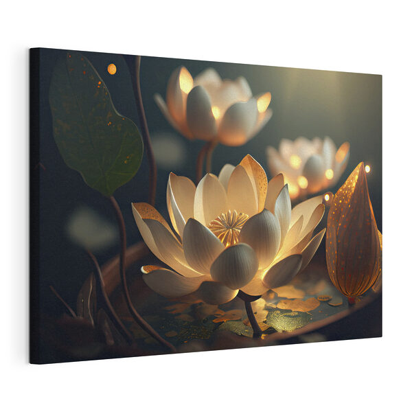 Eine weiße Blume mit gelben Flecken darauf Wandbilder Eine weiße Blume mit gelben Flecken darauf