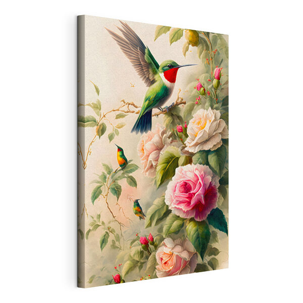 Wandbilder Ein Gemälde von Vögeln auf einem Zweig mit Blumen (Artikelnummer: s33561) Wandbilder Wandbilder Ein Gemälde von Vögeln auf einem Zweig mit Blumen (Artikelnummer: s33561)