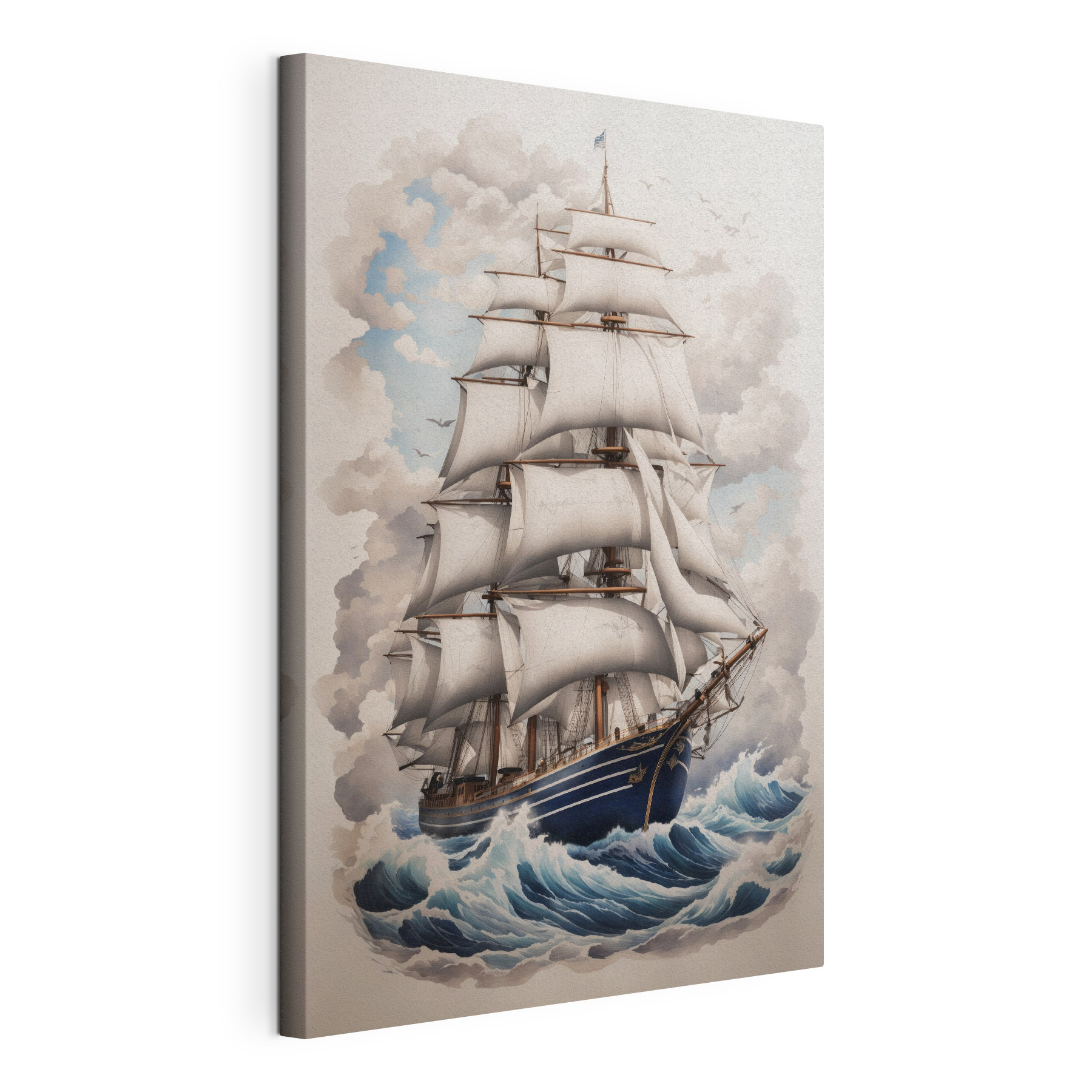 Painting of a ship in the ocean Painting of a ship in the ocean