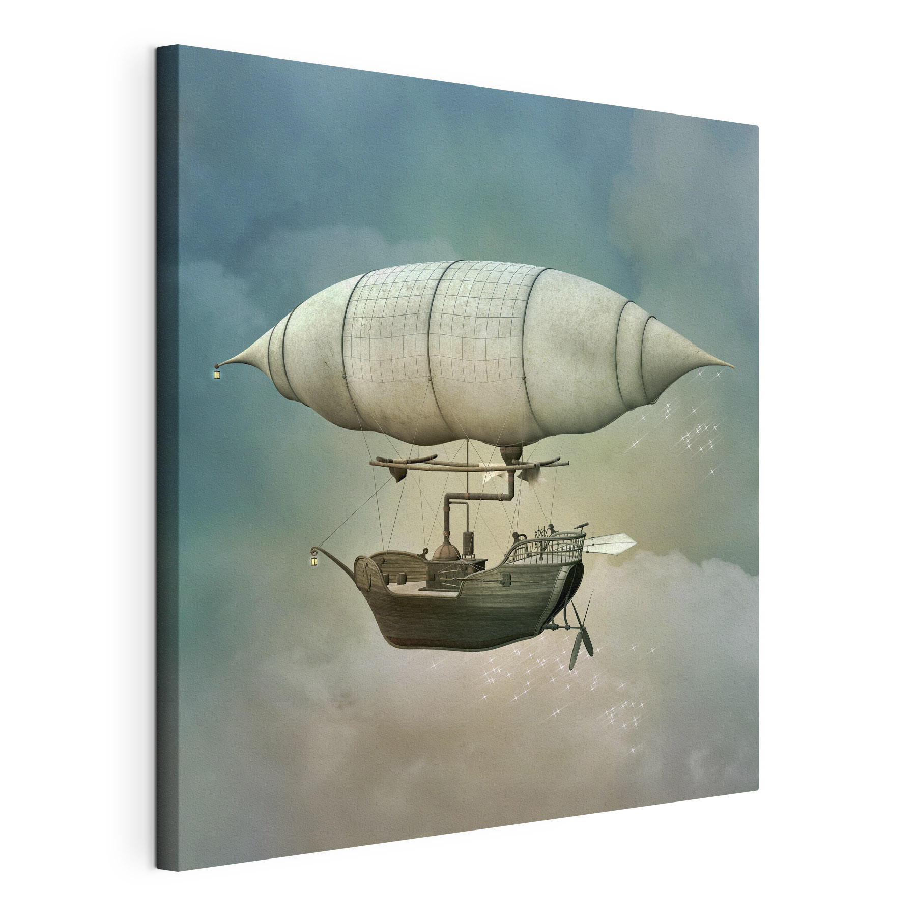 A steampunk airship in the sky A steampunk airship in the sky