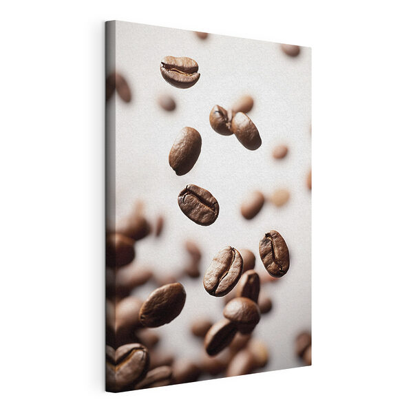 Wandbilder In die Luft fallende Kaffeebohnen