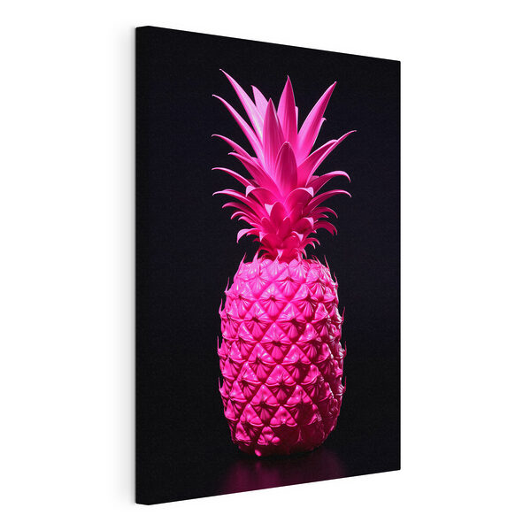 Eine rosa Ananas mit schwarzem Hintergrund Wandbilder Eine rosa Ananas mit schwarzem Hintergrund