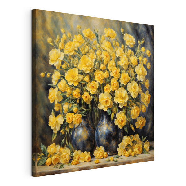 Wandbilder Wandbilder Ein Gemälde mit gelben Blumen in einer Vase (Artikelnummer: s37441)