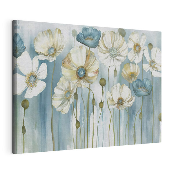 Wandbilder Ein Gemälde mit weißen und blauen Blumen (Artikelnummer: s37537) Wandbilder Wandbilder Ein Gemälde mit weißen und blauen Blumen (Artikelnummer: s37537)