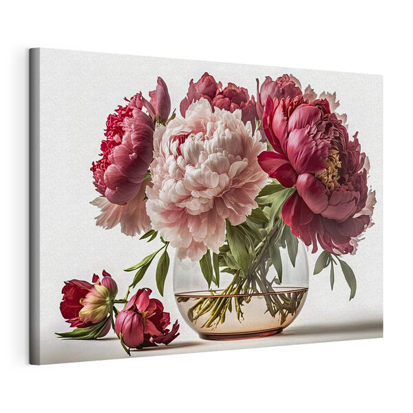 Eine Vase mit rosa und weißen Blumen Wandbilder Eine Vase mit rosa und weißen Blumen