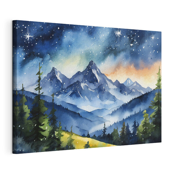 Wandbilder Aquarell einer Bergkette und Sterne am Himmel (Artikelnummer: s37946) Wandbilder Wandbilder Aquarell einer Bergkette und Sterne am Himmel (Artikelnummer: s37946)