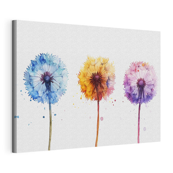 Eine Gruppe bunter Pusteblumen Wandbilder Eine Gruppe bunter Pusteblumen
