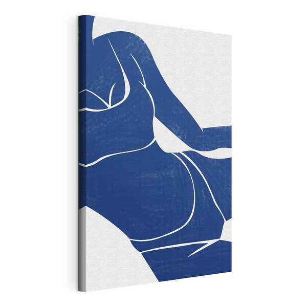 Wandbilder Eine blau-weiße Zeichnung eines Frauenkörpers (Artikelnummer: s38382) Wandbilder Wandbilder Eine blau-weiße Zeichnung eines Frauenkörpers (Artikelnummer: s38382)
