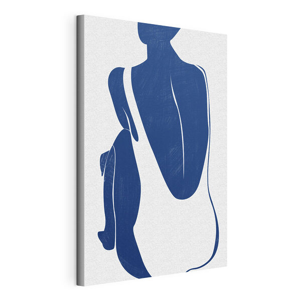 Wandbilder Eine blau-weiße Silhouette einer Frau und eines Pinguins (Artikelnummer: s38387) Wandbilder Wandbilder Eine blau-weiße Silhouette einer Frau und eines Pinguins (Artikelnummer: s38387)