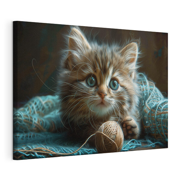Wandbilder Wandbilder Eine Katze mit einem Garnknäuel (Artikelnummer: s38464)