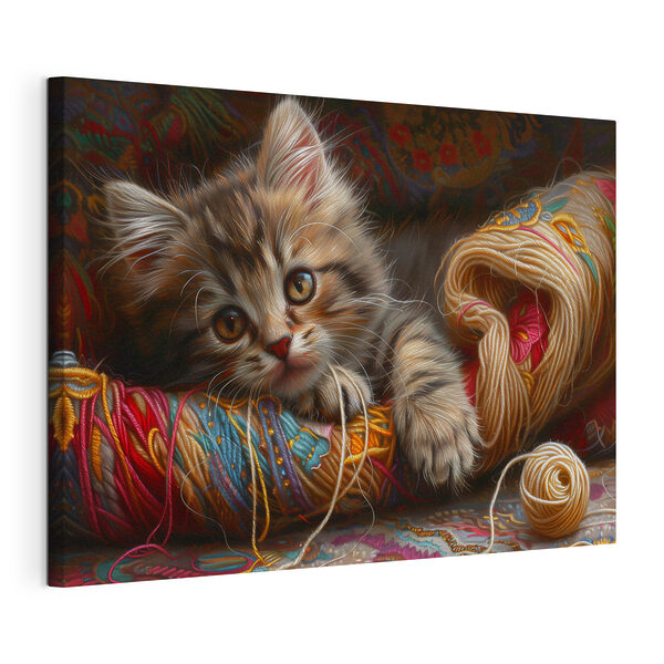 Wandbilder Eine Katze, die auf einem Garnknäuel liegt (Artikelnummer: s38465) Wandbilder Wandbilder Eine Katze, die auf einem Garnknäuel liegt (Artikelnummer: s38465)