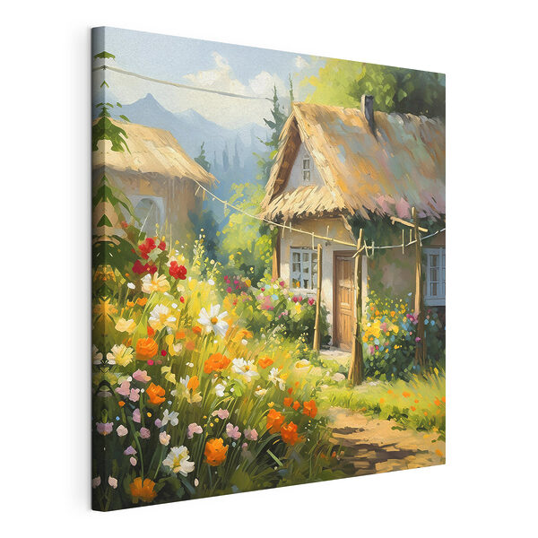 Wandbilder Ein Gemälde eines Hauses mit Blumen (Artikelnummer: s38493) Wandbilder Wandbilder Ein Gemälde eines Hauses mit Blumen (Artikelnummer: s38493)