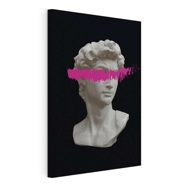 Eine Statue eines Mannes mit einer rosa Linie Wandbilder Eine Statue eines Mannes mit einer rosa Linie