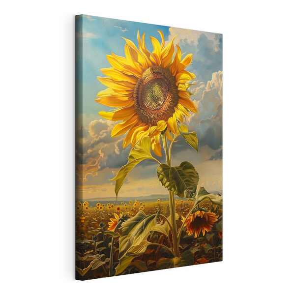 Eine Sonnenblume auf einem Feld Wandbilder Eine Sonnenblume auf einem Feld