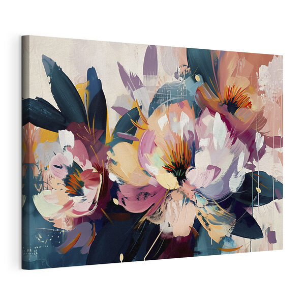 Wandbilder Wandbilder Ein Gemälde mit Blumen und Blättern (Artikelnummer: s38799)