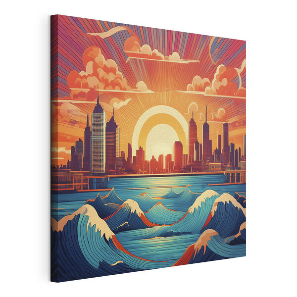 Wandbilder Eine Stadt mit Wellen im Wasser (Artikelnummer: s38810) Wandbilder Wandbilder Eine Stadt mit Wellen im Wasser (Artikelnummer: s38810)