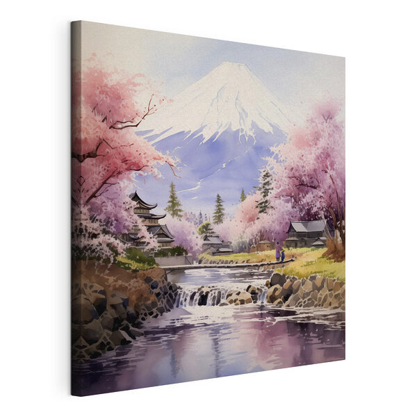 Wandbilder Ein Aquarell eines Flusses mit einem Berg im Hintergrund (Artikelnummer: s38948) Wandbilder Wandbilder Ein Aquarell eines Flusses mit einem Berg im Hintergrund (Artikelnummer: s38948)