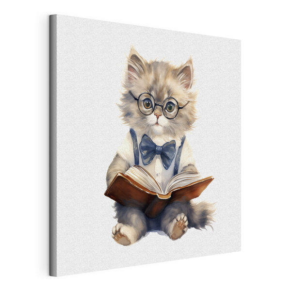 Wandbilder Eine Katze mit Brille und Fliege liest ein Buch (Artikelnummer: s39023) Wandbilder Wandbilder Eine Katze mit Brille und Fliege liest ein Buch (Artikelnummer: s39023)