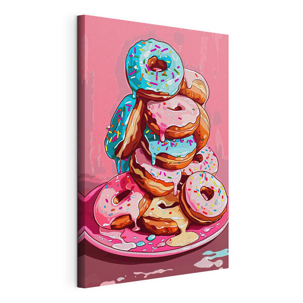 Wandbilder Ein Stapel Donuts mit Zuckerguss und Streuseln (Artikelnummer: s39043) Wandbilder Wandbilder Ein Stapel Donuts mit Zuckerguss und Streuseln (Artikelnummer: s39043)