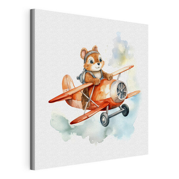Wandbilder Ein Aquarell von einem Eichhörnchen, das in einem Flugzeug fliegt (Artikelnummer: s39116) Wandbilder Wandbilder Ein Aquarell von einem Eichhörnchen, das in einem Flugzeug fliegt (Artikelnummer: s39116)