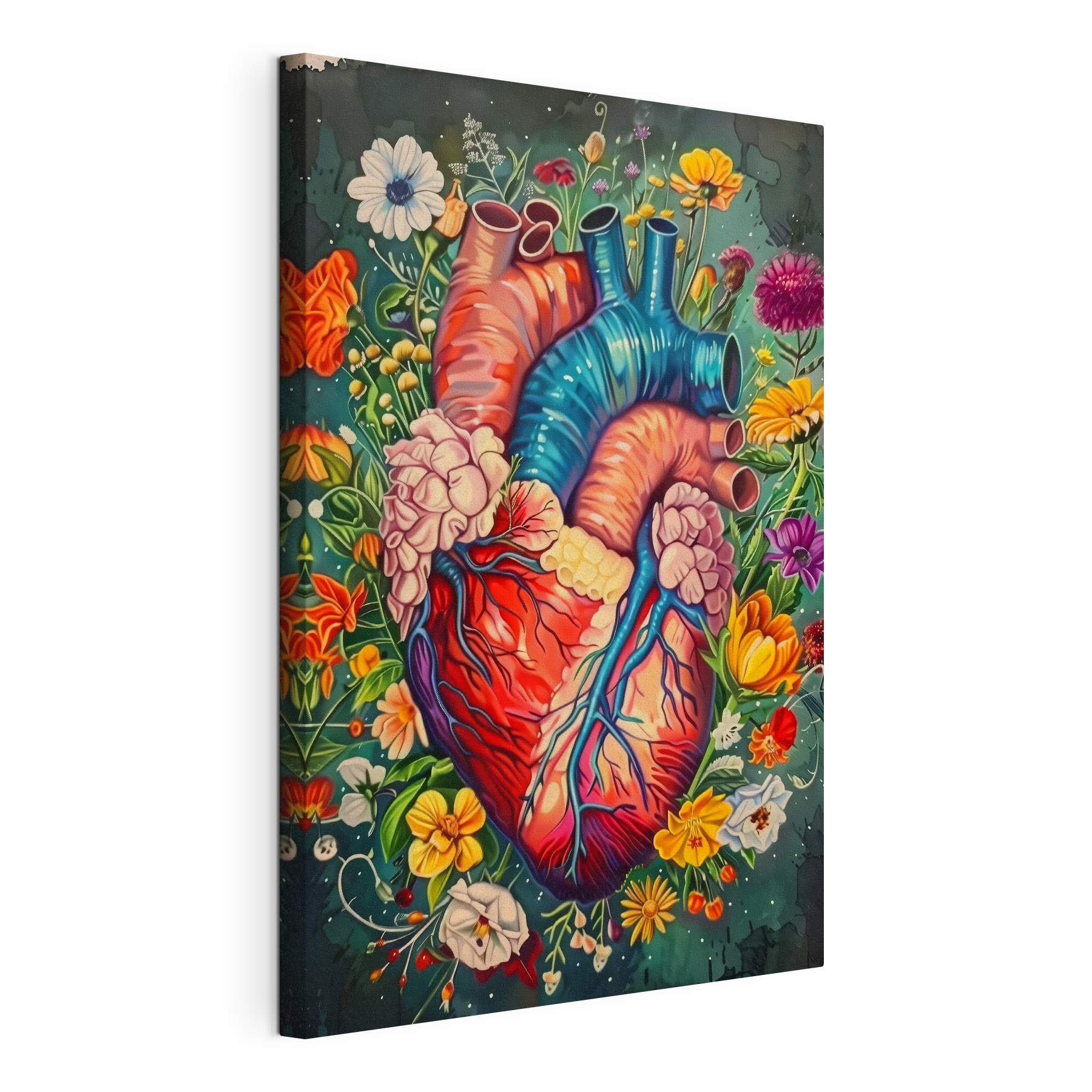 A colorful heart with flowers A colorful heart with flowers