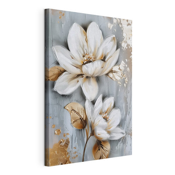 Malerei von Blumen auf einer grauen Fläche Wandbilder Malerei von Blumen auf einer grauen Fläche